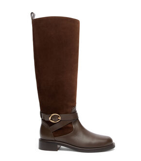 Bottes Mi-mollet Stuart Weitzman En Cuir Noir - Pointure 6M, Occasion, Talon Bas