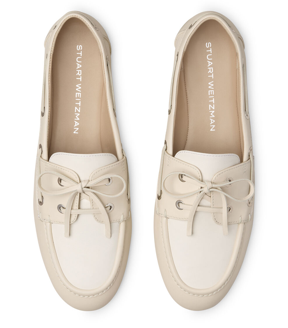 Stuart Weitzman TINSLEY MOCCASIN LINEN/CREAM SK692SMOXWS