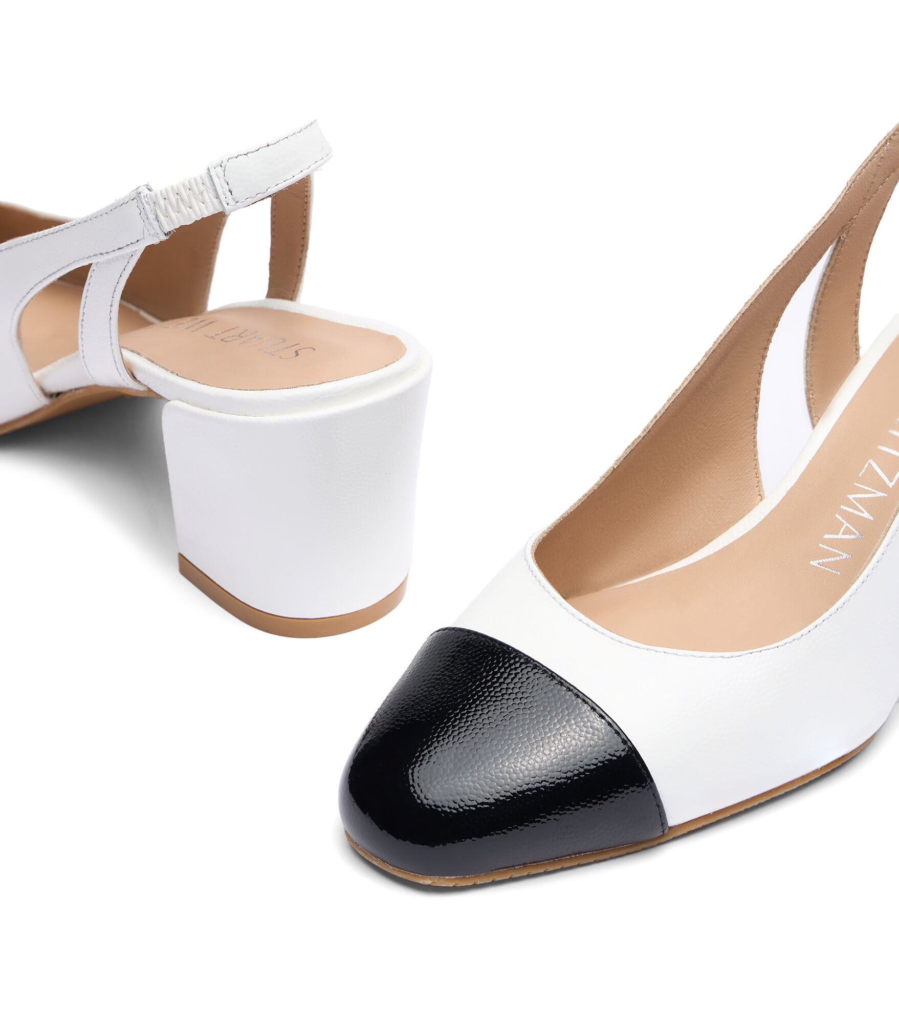 SLEEK 50 SLINGBACK in WHITE BLACK for Women Stuart Weitzman
