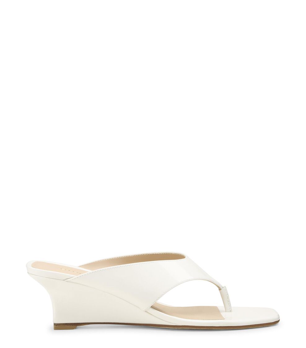 Stuart Weitzman VINNIE WEDGE THONG 50 BLANCO SN715PATYVG