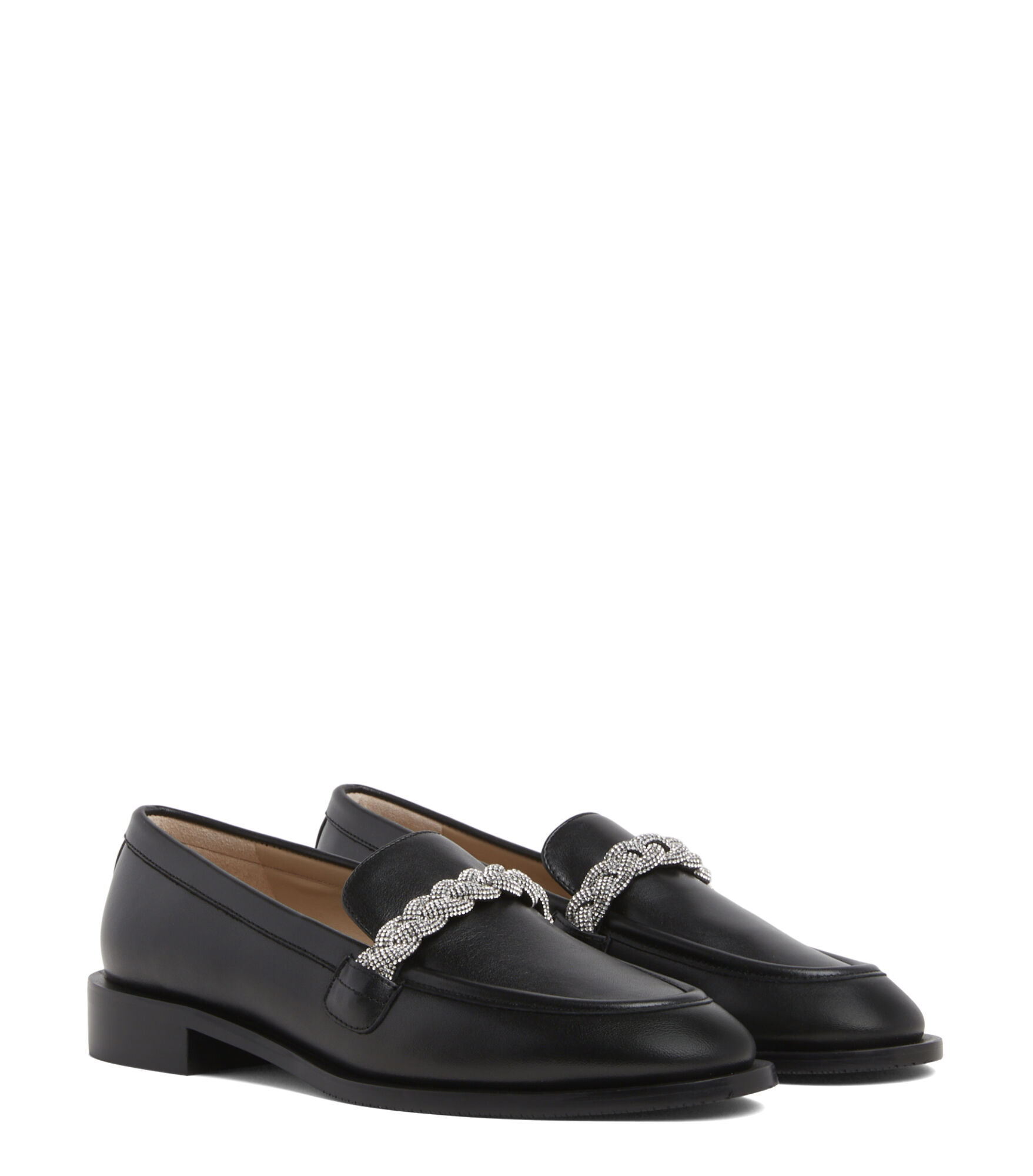 Stuart Weitzman PALMER HIGHSHINE LOAFER female BLACK