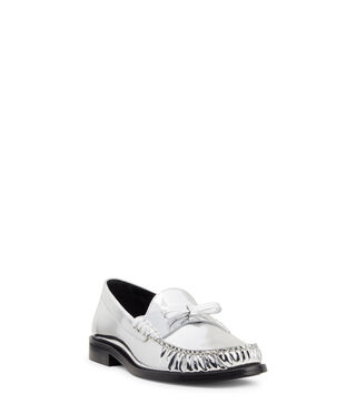 Escarpins (loafers) Stuart Weitzman Argent Specchio Taille 6 US | Occasion, Talon Bas Métallique