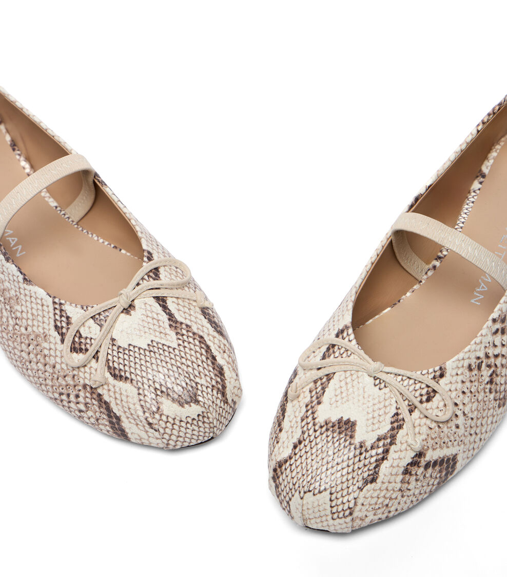 Stuart Weitzman PRIMA BOW BALLET MARY JANE CREAM/LINEN SN015DSIYRG