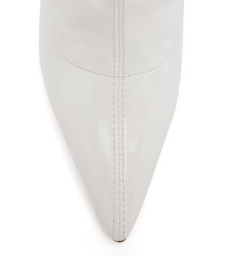 STUART 100 STRETCH BOOTIE in White for Women | Stuart  Stuart Weitzman White Stretch Ankle Booties display picture 1