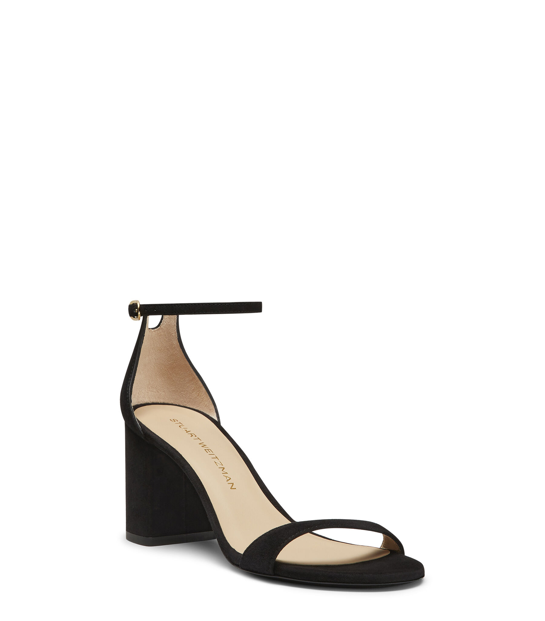 サンダル・ミュール STUART WEITZMAN Black Suede Nudist Block Sandals Stuart Weitzman Nudist 75mm Block Sandals | Neiman Marcus