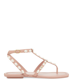 Stuart Weitzman PEARLITA FLAT SANDAL CLAY SH529LARCLZ