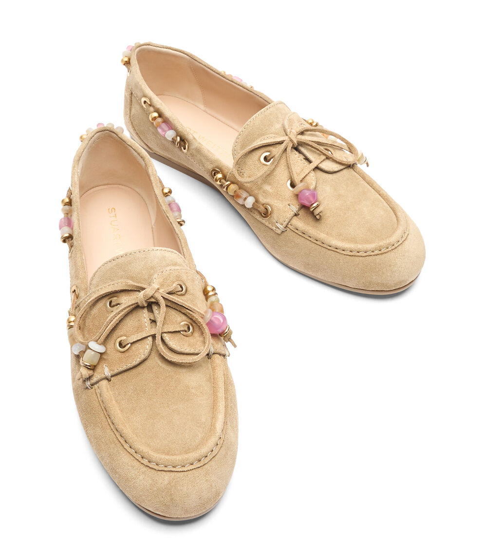 Stuart Weitzman MAJORCA TINSLEY MOCCASIN GOLDEN OLIVE SN685SPDVC5
