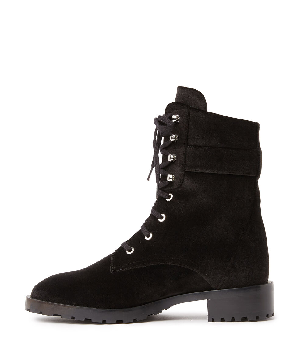 Stuart Weitzman PEARL BUCKLE BOOTIE Black SC614VELBLK