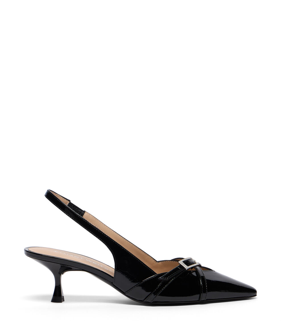 Stuart Weitzman GEORGIE SLINGBACK 50 BLACK SM977PATBLK