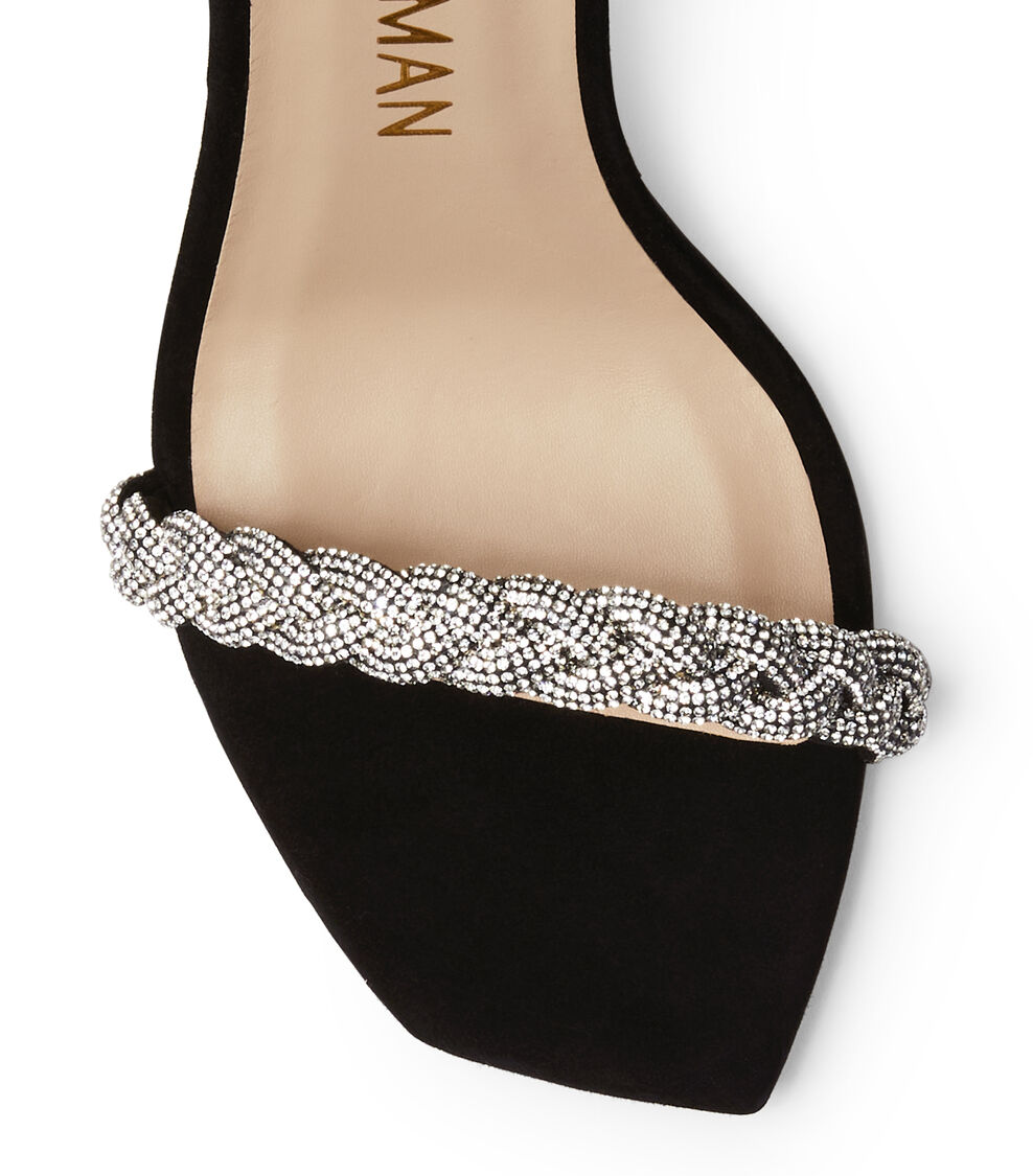 Stuart Weitzman NUDISTCURVE 100 HIGHSHINE SANDAL BLACK S7055SUEBLK