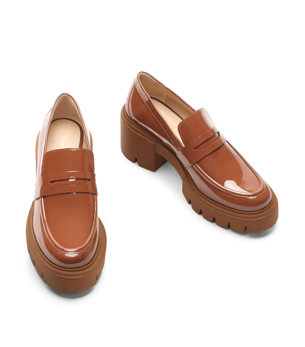 Stuart Weitzman SOHO LOAFER BRIDLE BROWN TONAL SB814PATXFP