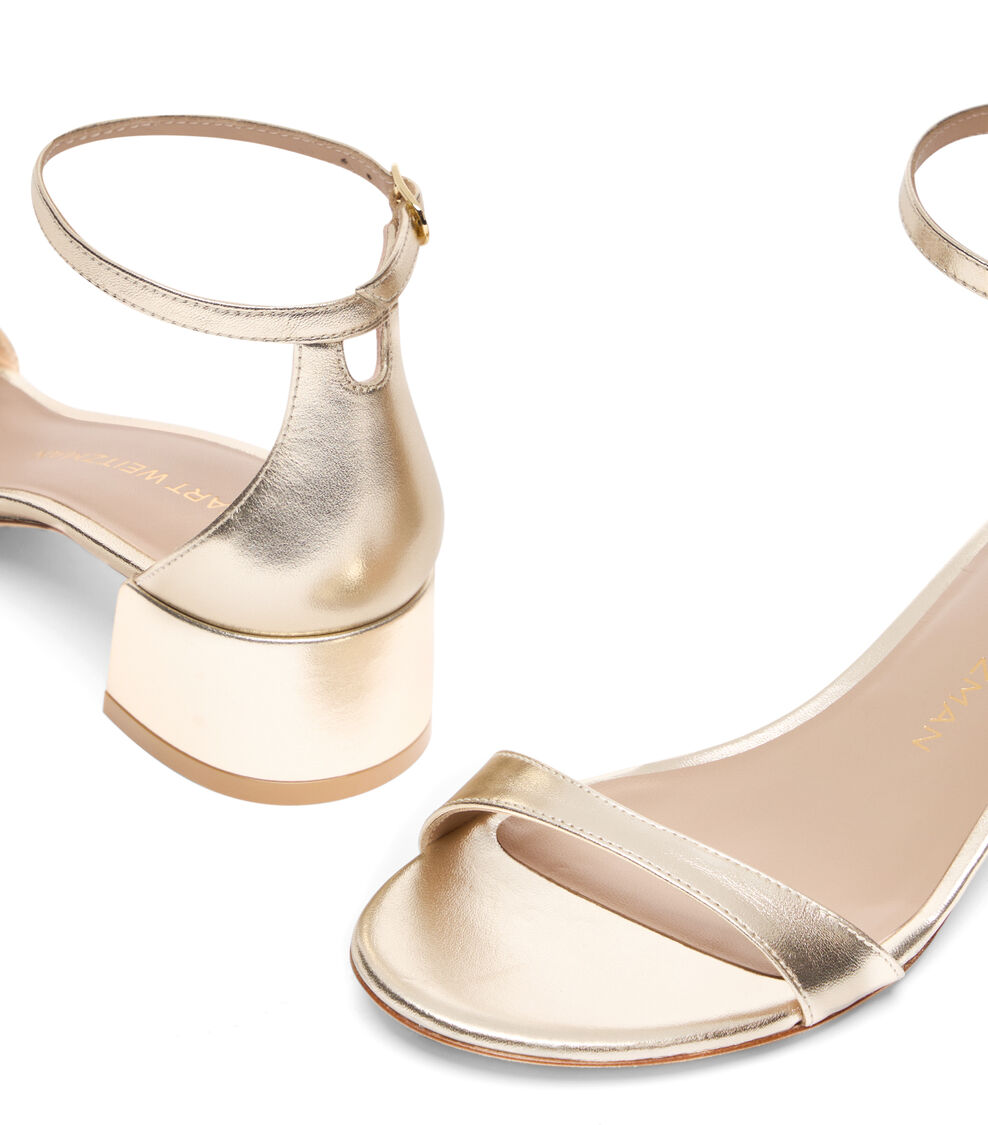 Stuart Weitzman NUDIST BLOCK 35 LIGHT GOLD SK861LIDLIO