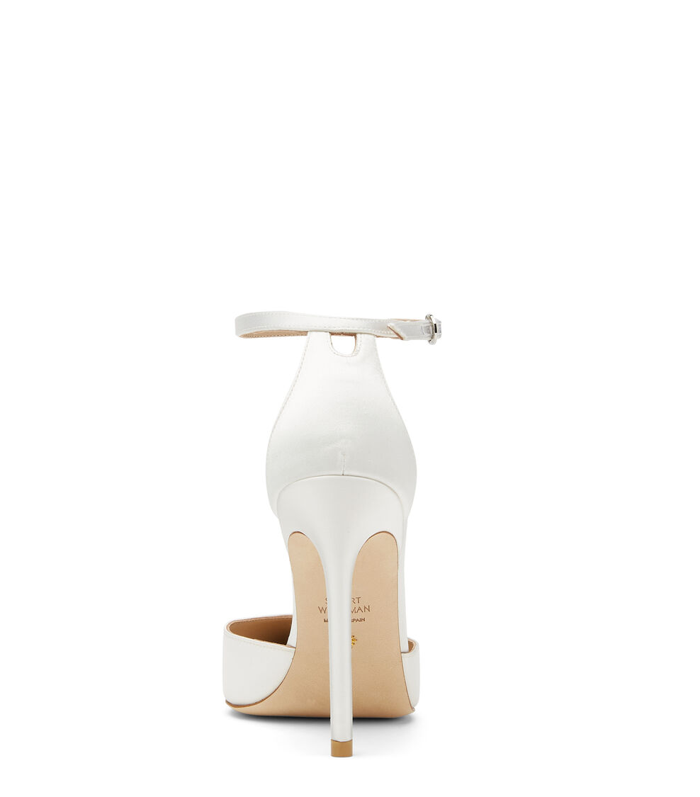 Stuart Weitzman STUART 110 STRAP PUMP WHITE SB847SANWHT