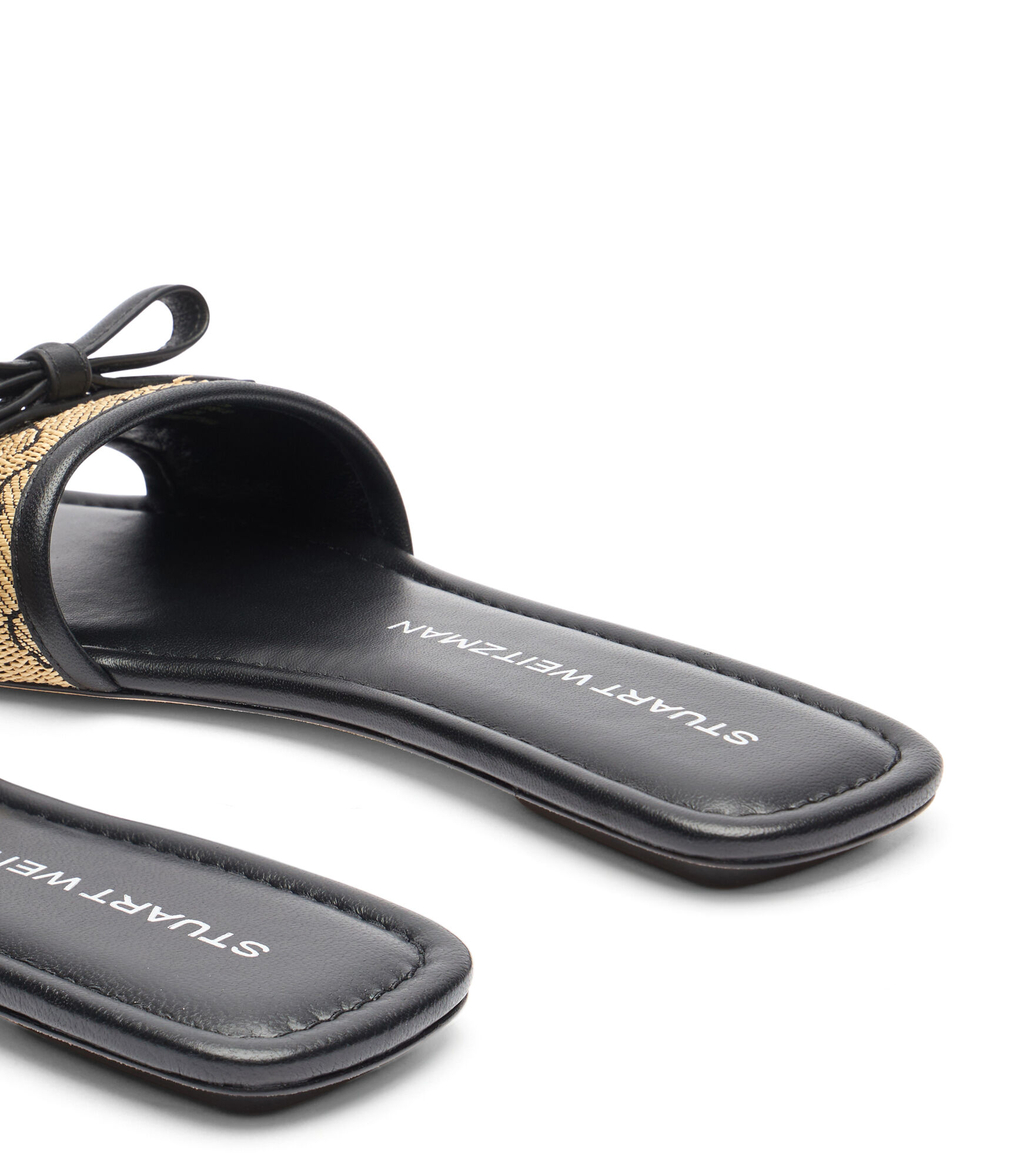 サンダル・ミュール STUART WEITZMAN Women Sandals SK306 BLK Black FELICITY SLIDE in BLACK/NATURAL/BLACK for Women | Stuart