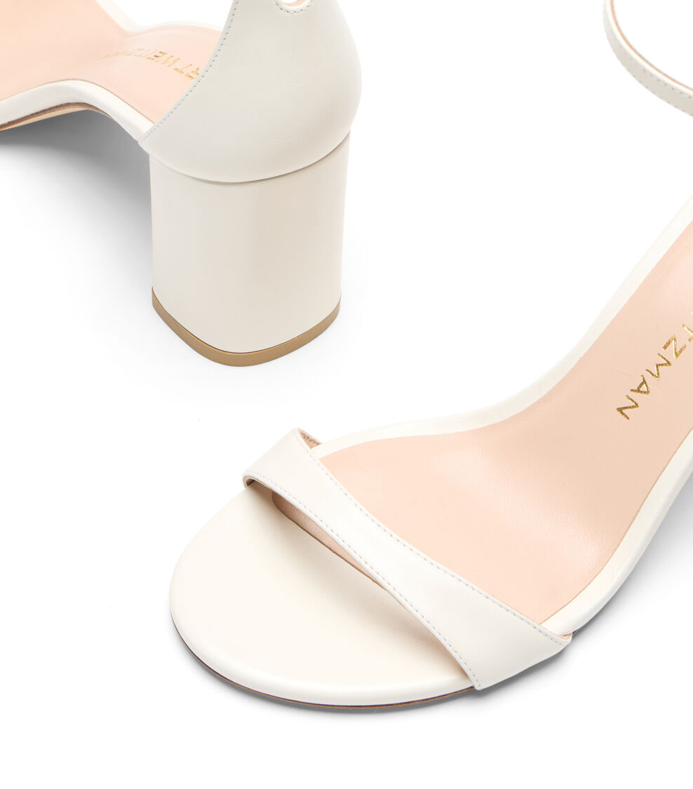 Stuart Weitzman NUDIST BLOCK 75 CREAM SK305SMOCRM