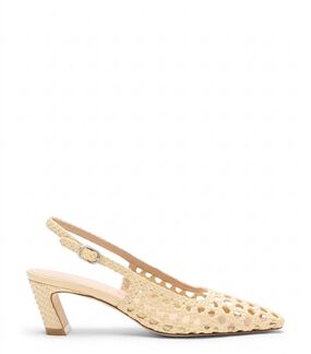Stuart Weitzman STASSI WOVEN SLINGBACK 50 STRAW SN778FIKSTR