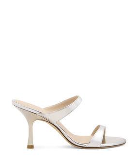 Stuart Weitzman NUDIST SLIDE 85 SILVER SL462LSPSLV