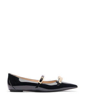 Stuart Weitzman STUART FELICITY MARY JANE FLAT NERO/CREMA SK139PATP5R
