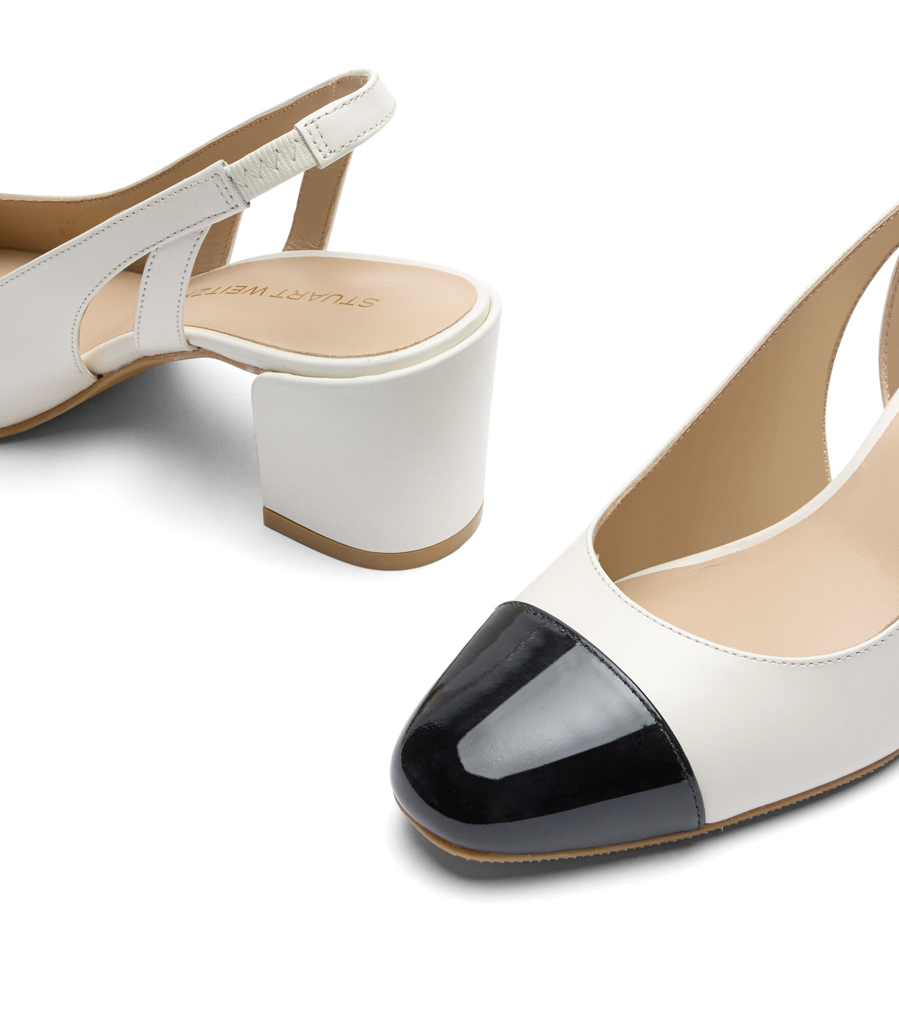 SLEEK 50 SLINGBACK in CREAM/BLACK for Women | Stuart Weitzman®