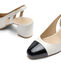 Stuart Weitzman SLEEK 50 SLINGBACK CREAM/BLACK SF964SCPCRB