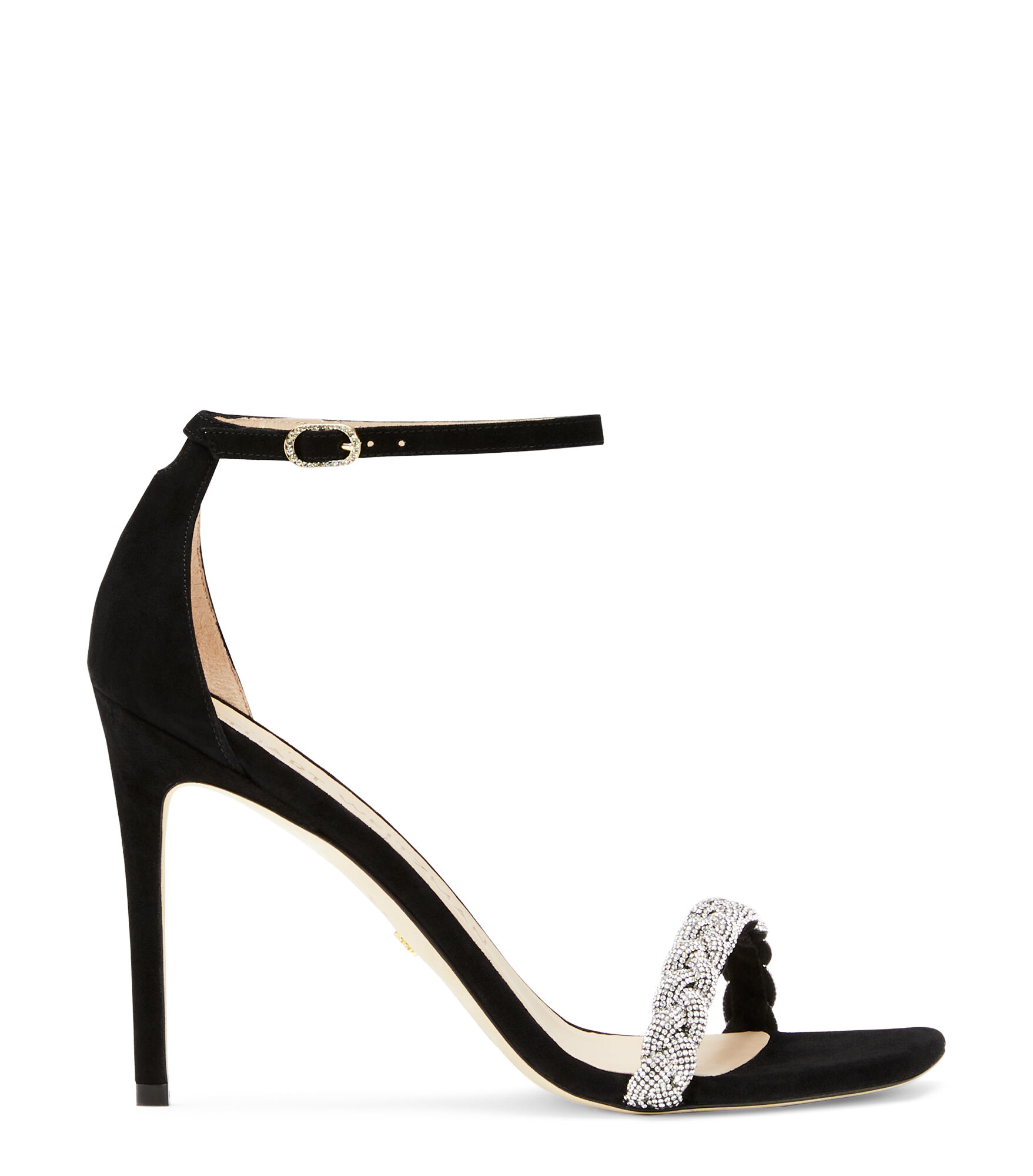 NUDISTCURVE 100 HIGHSHINE SANDAL in BLACK for Women | Stuart Weitzman®