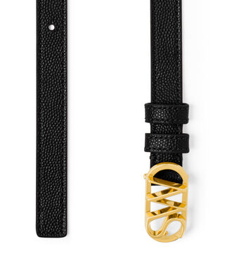 SW LOGO BELT 15MM in BLACK for Women | Stuart Weitzman®
