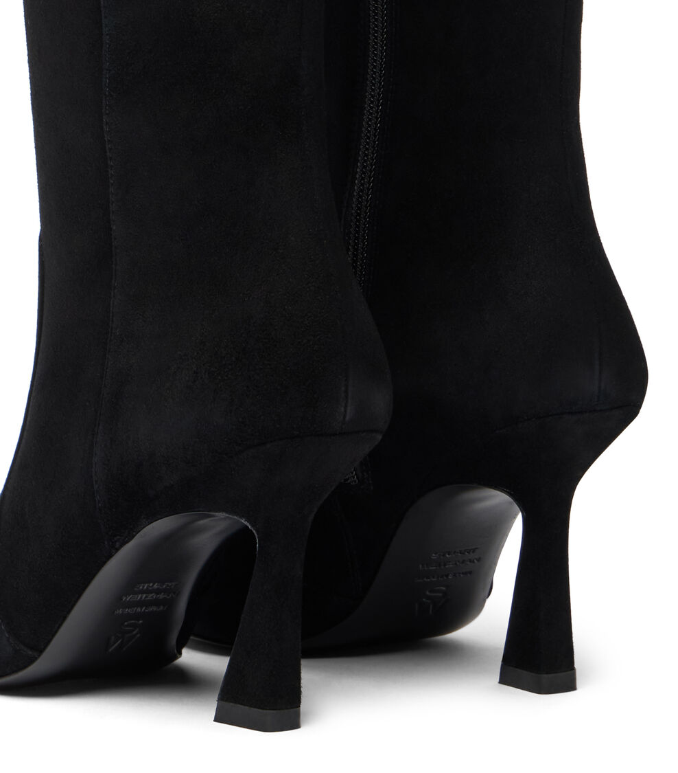Stuart Weitzman VINNIE ZIP BOOT 85 BLACK SM588SUEBLK