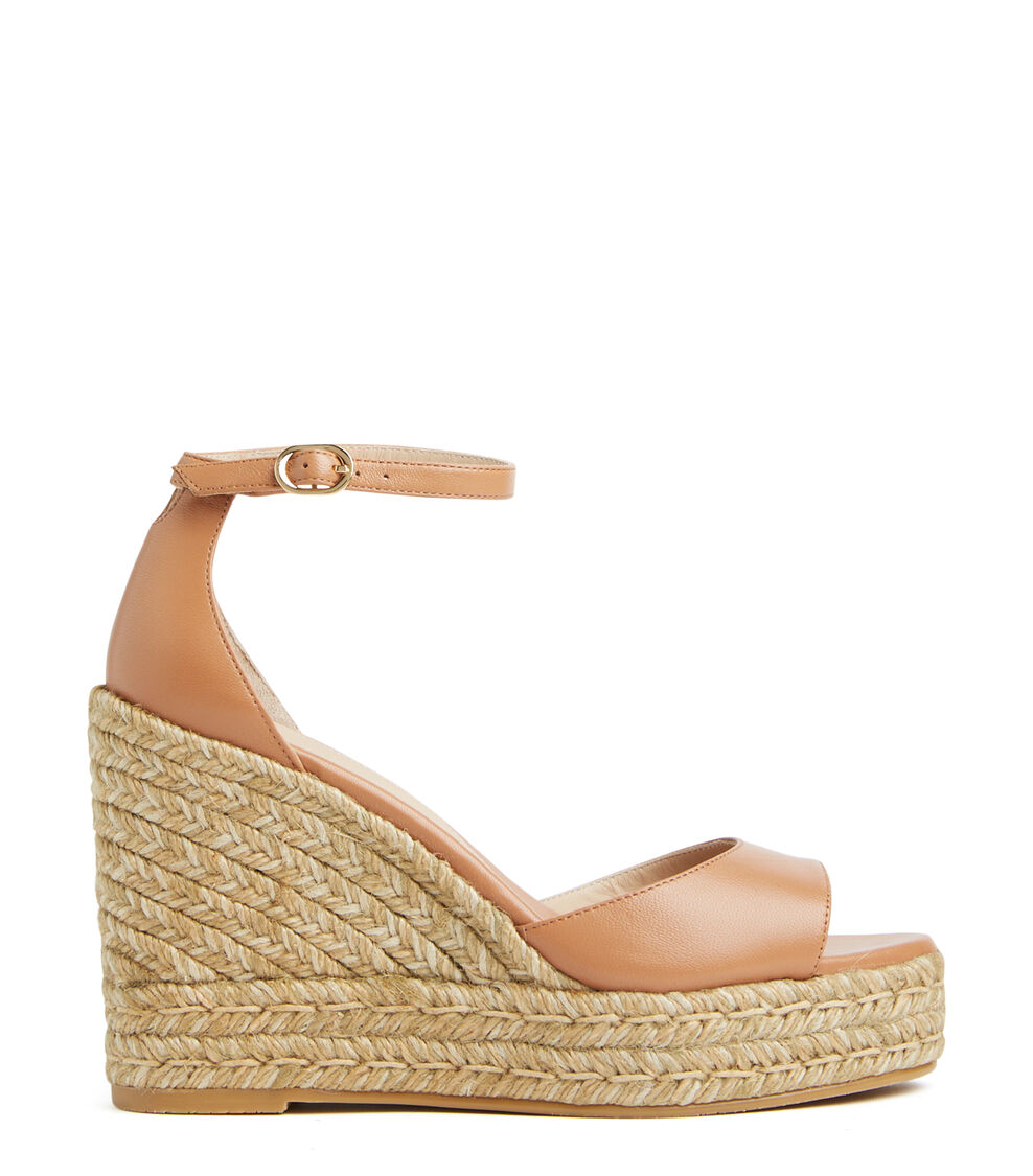 Stuart Weitzman NUDISTCURVE ESPADRILLE WEDGE TAN SF614LARTN2