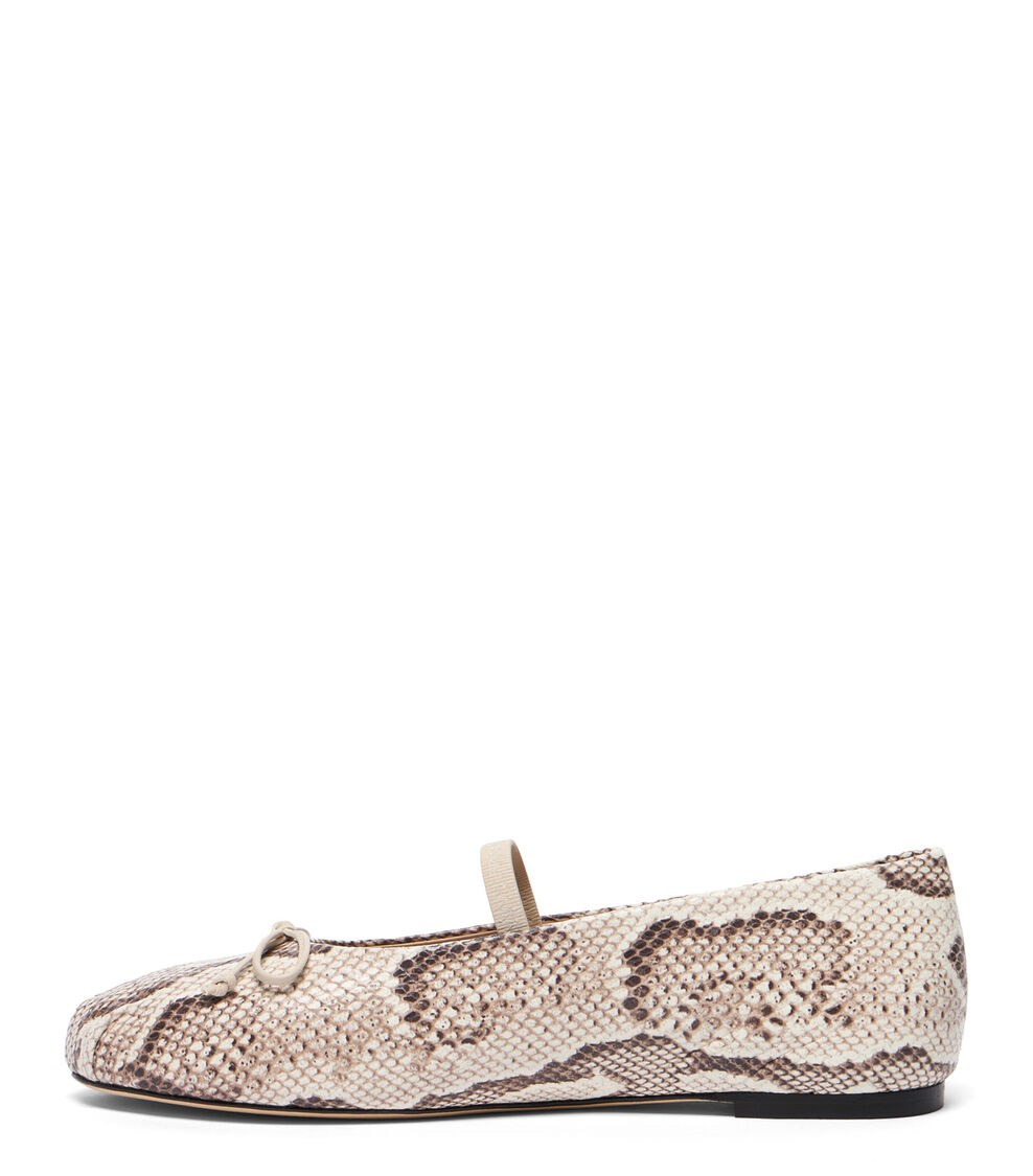 Stuart Weitzman PRIMA BOW BALLET MARY JANE CREAM/LINEN SN015DSIYRG