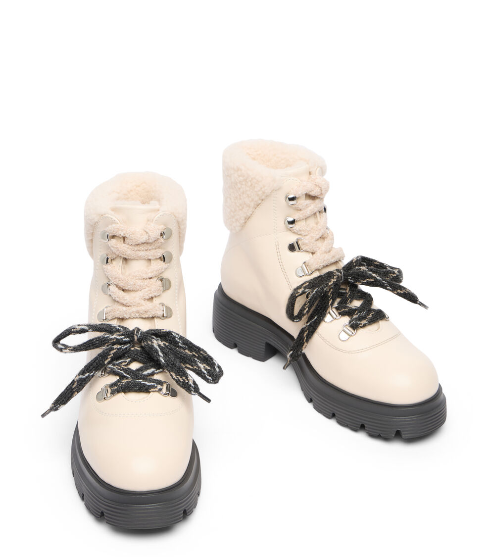 Stuart Weitzman HUDSON LITE LACE-UP BOOTIE LINEN/ NATURAL SM558SFWXWF