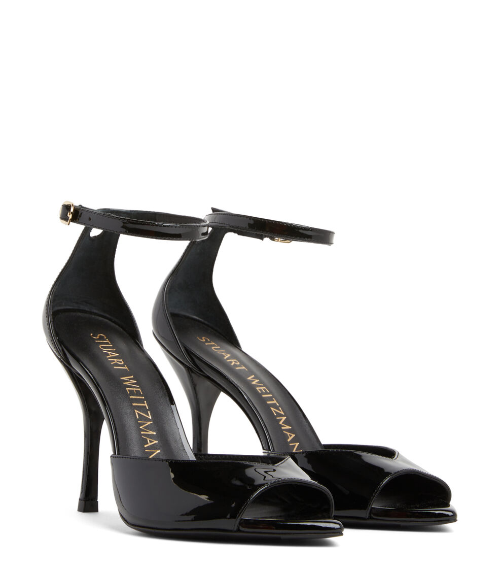 Stuart Weitzman NUDIST POINT 100 SANDAL BLACK SF235PATBLK