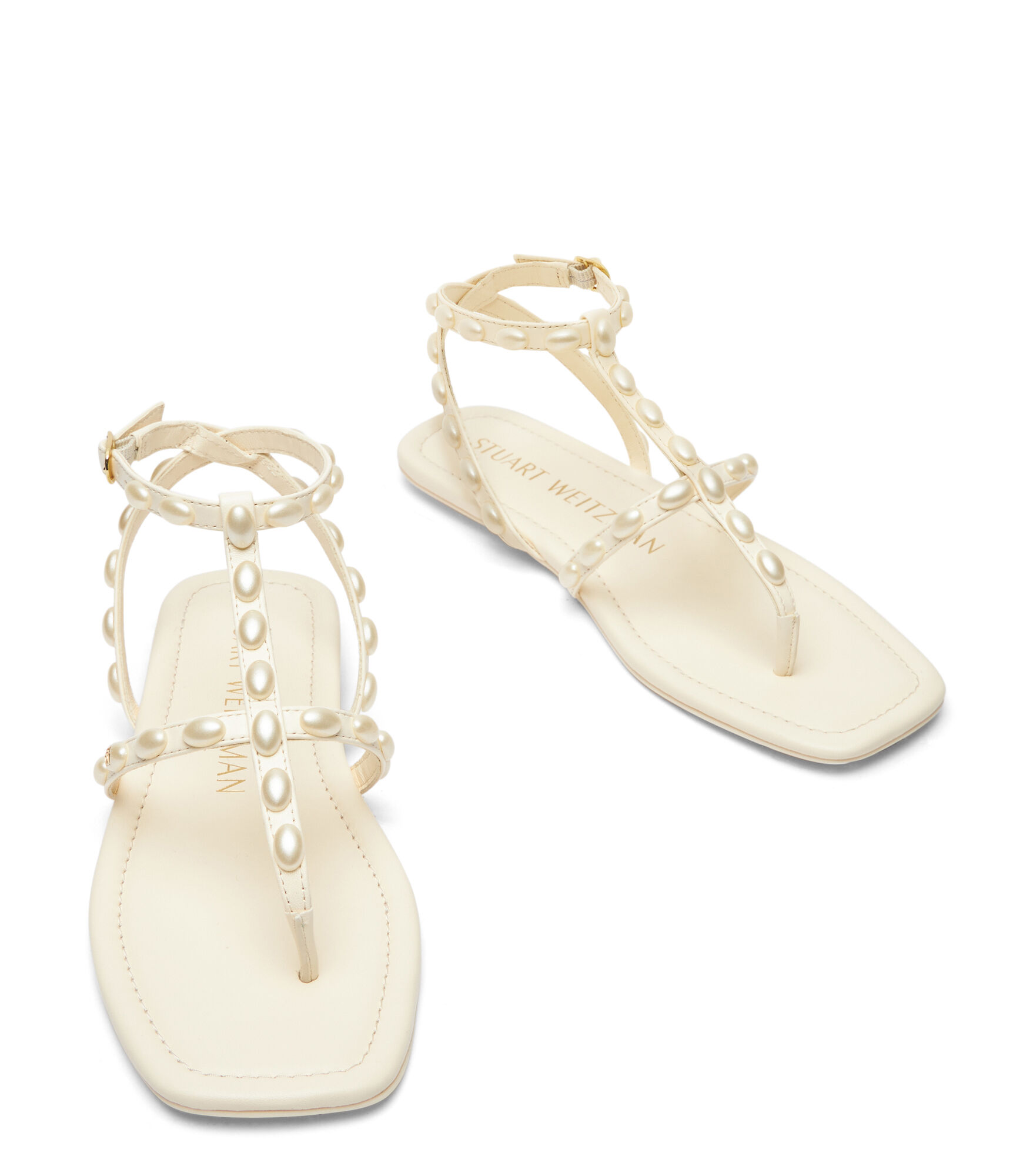 PEARLITA FLAT SANDAL in SEASHELL for Women | Stuart Weitzman®