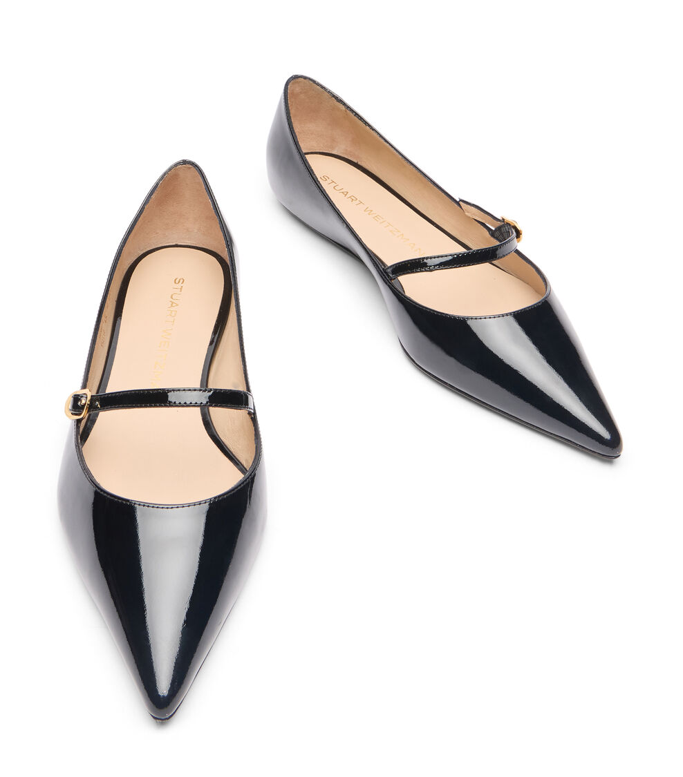 Stuart Weitzman EMILIA MARY JANE FLAT BLACK SH288PATBLK