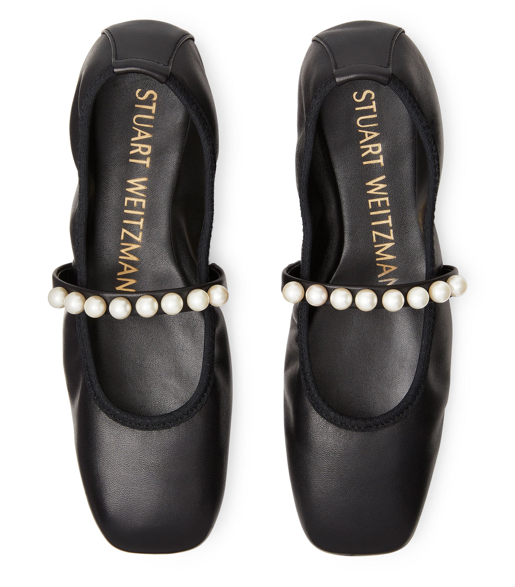 Stuart weitzman hotsell leather ballet flats