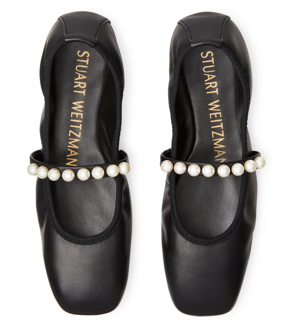 Stuart Weitzman GOLDIE BALLET FLAT BLACK SF896LARBLK