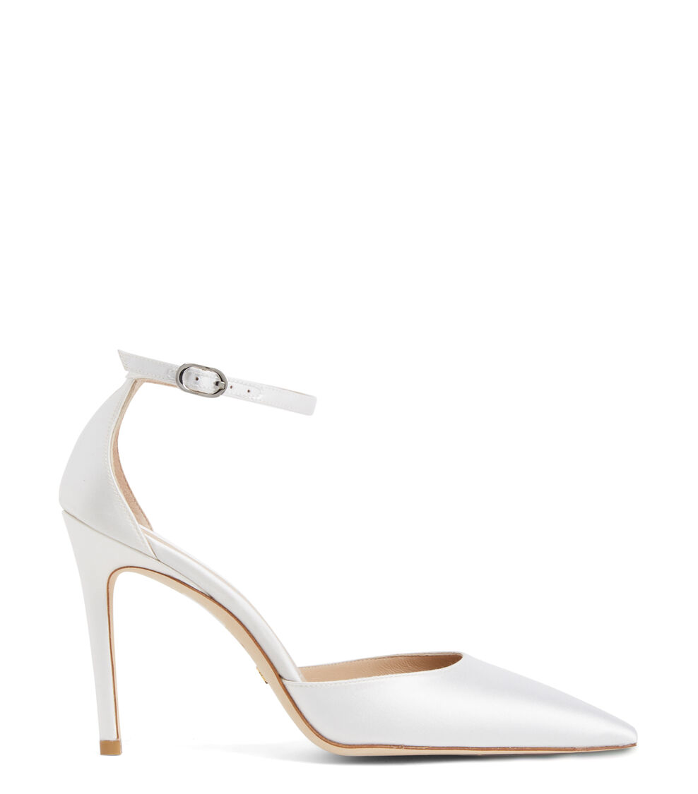 Stuart Weitzman STUART 100 STRAP PUMP WHITE SC241SANWHT