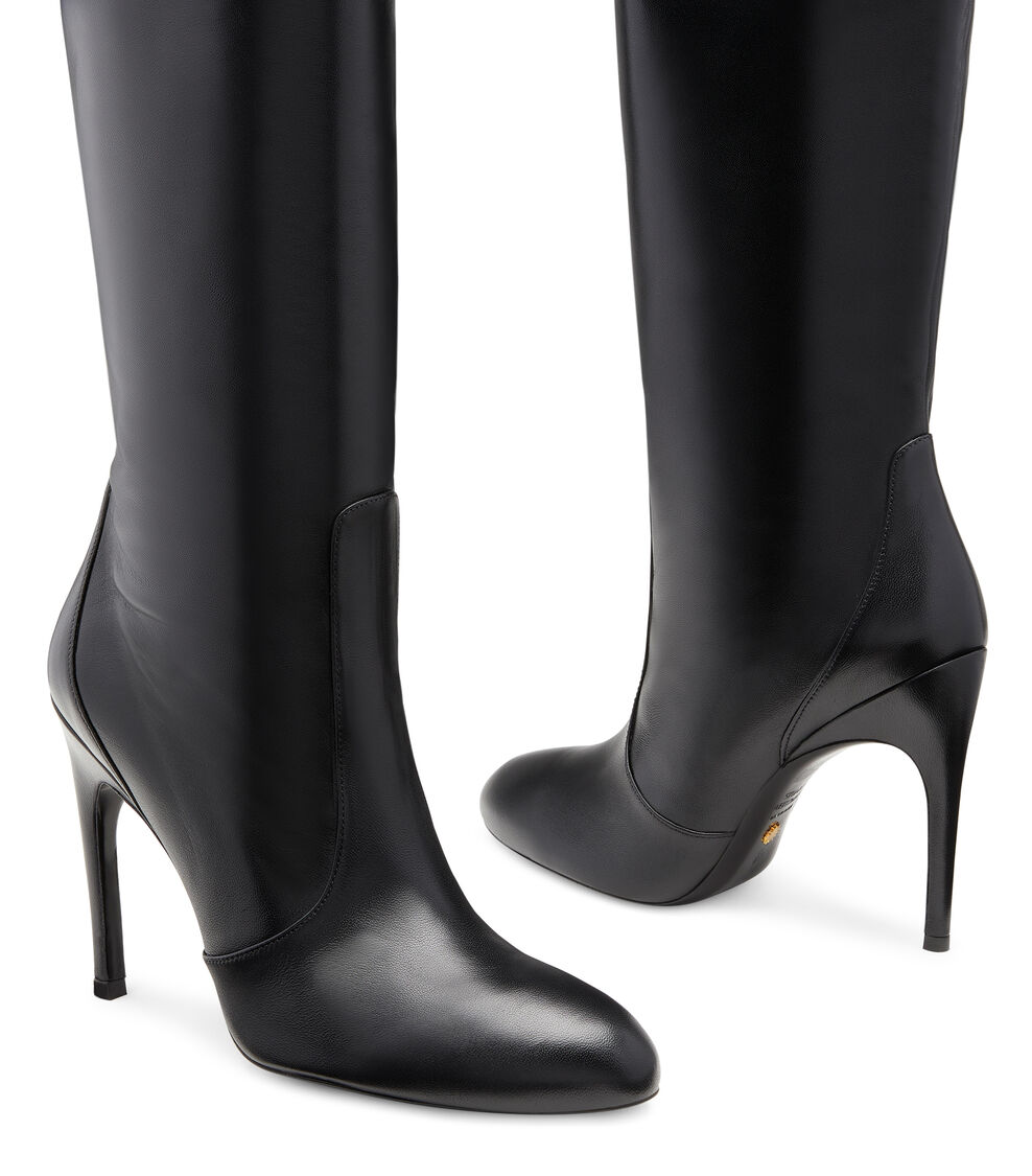 Stuart Weitzman LUXECURVE 100 SLOUCH BOOT BLACK SF436LARBLK