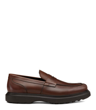 Stuart Weitzman Mens Cognac Brown Leather Tassel Lug Sole Loafers Made in Spain Men main image 2