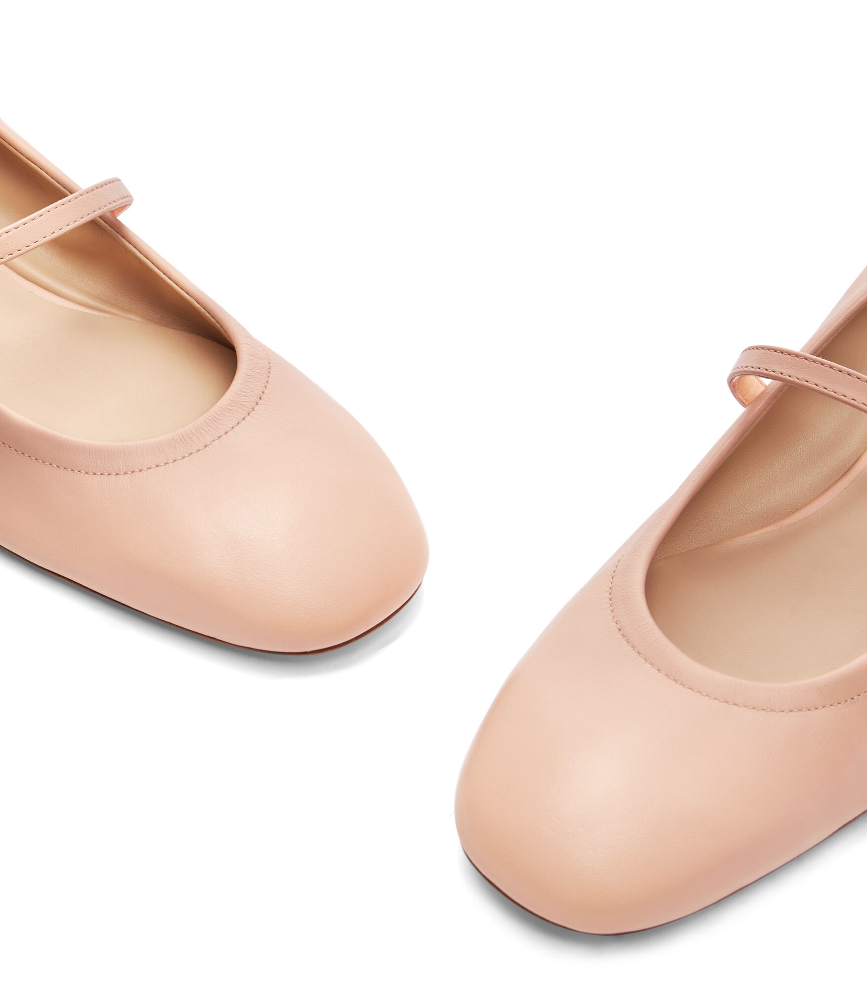 Stuart Weitzman CLARIS BALLET FLAT FLATS AND LOAFERS POUDRE SMOOTH CALF