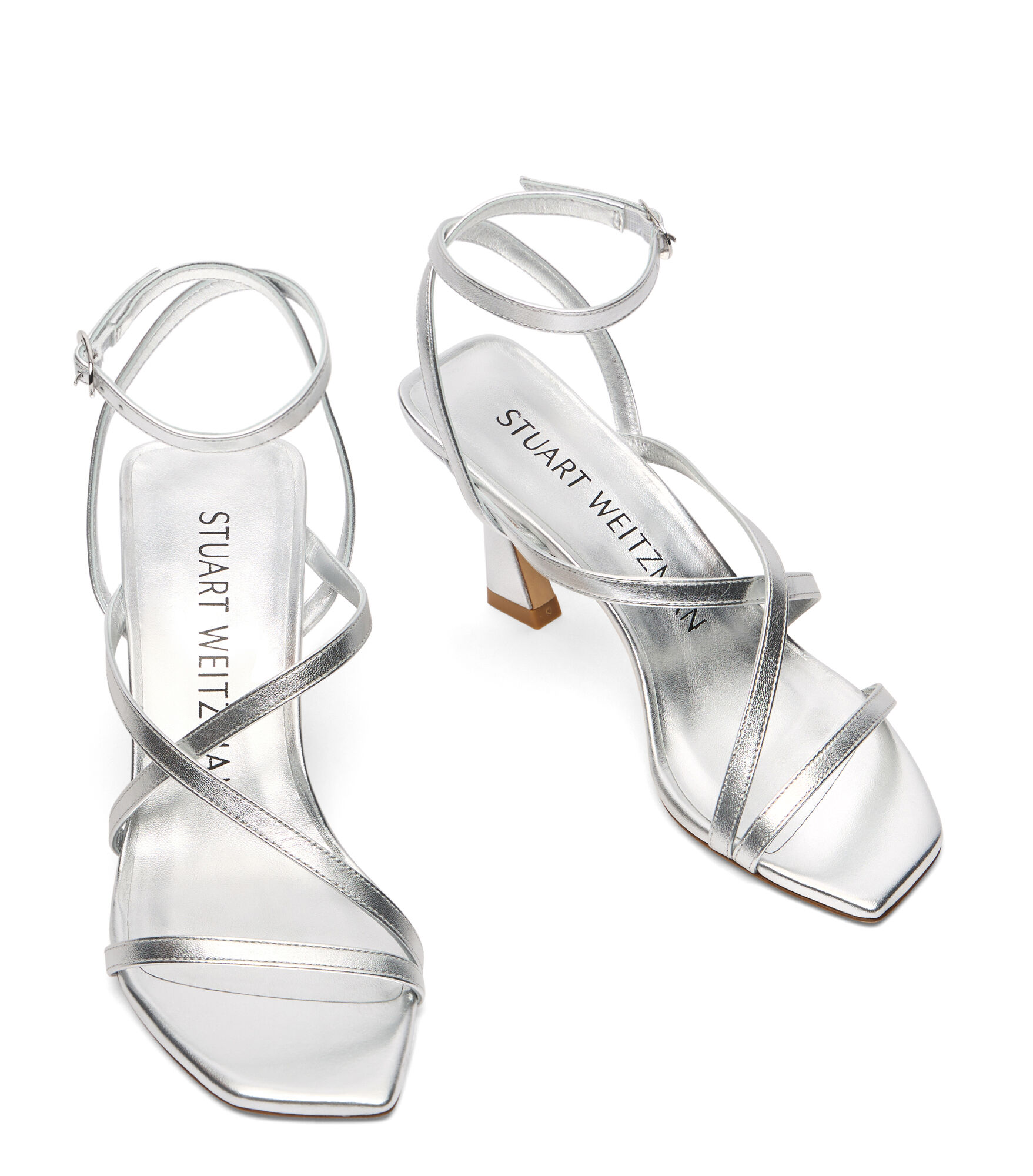 OASIS 75 ANKLE STRAP SANDAL in SILVER for Women Stuart Weitzman UK
