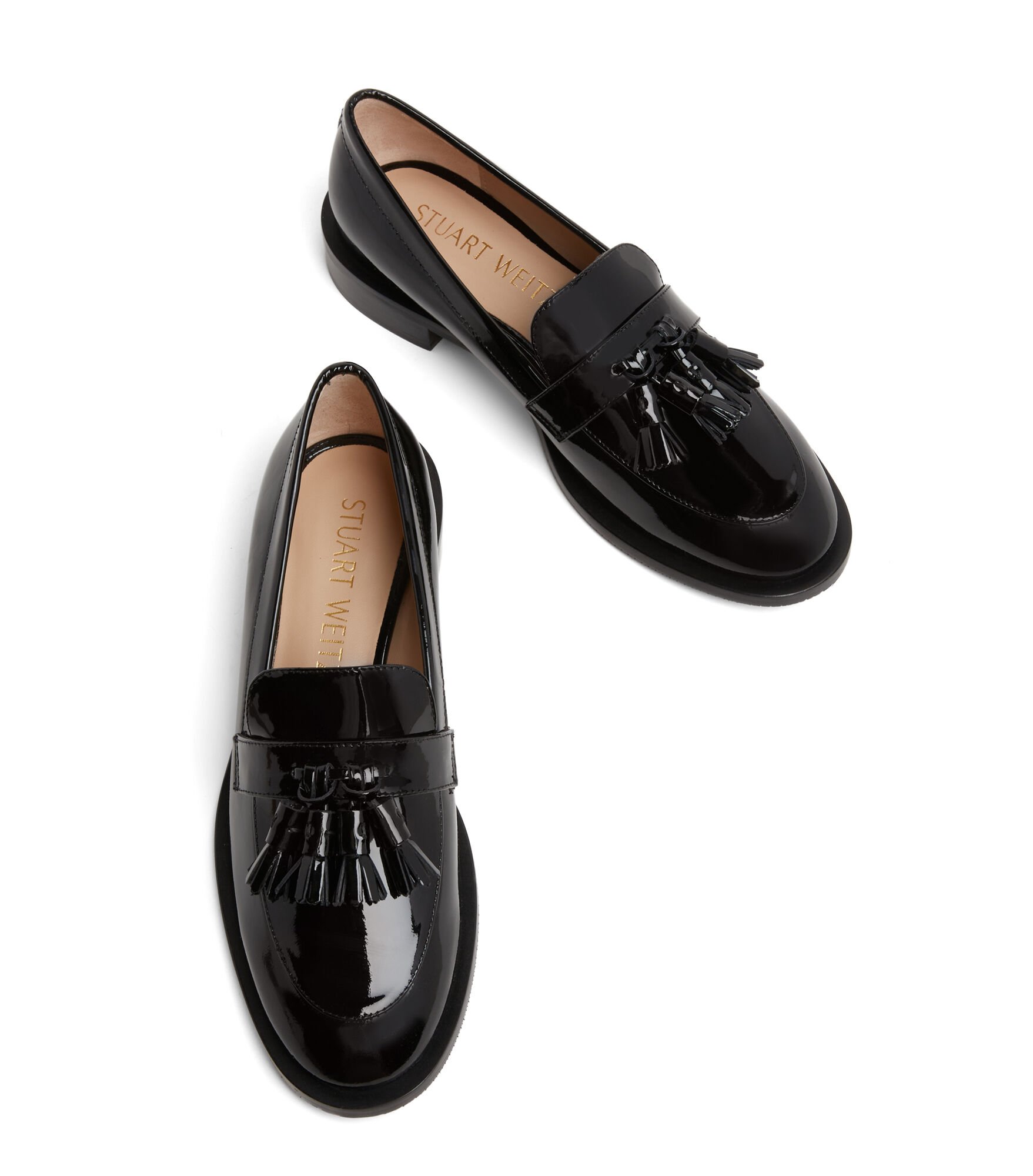 Stuart weitzman patent leather loafers top