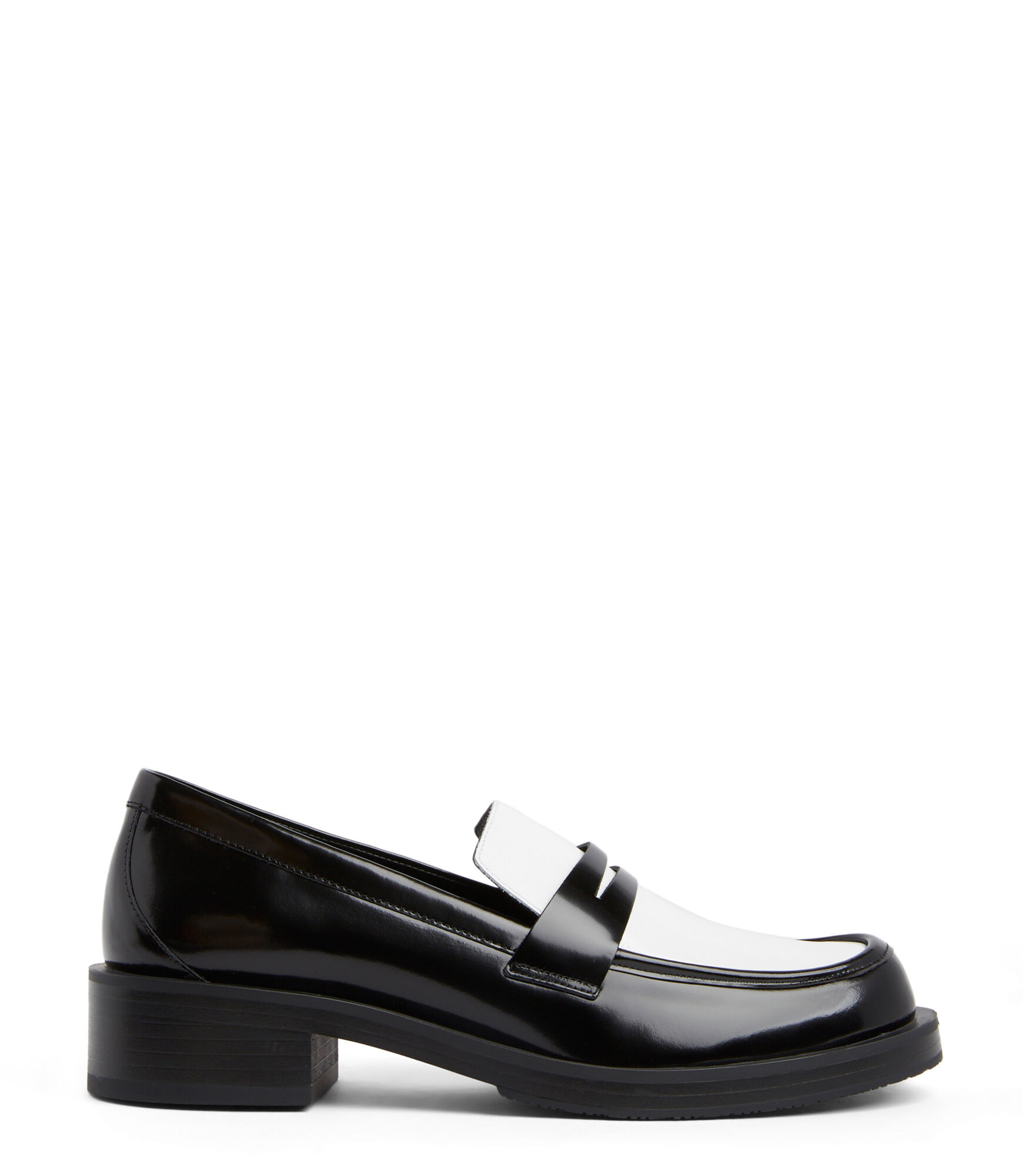 Black and outlet white loafers