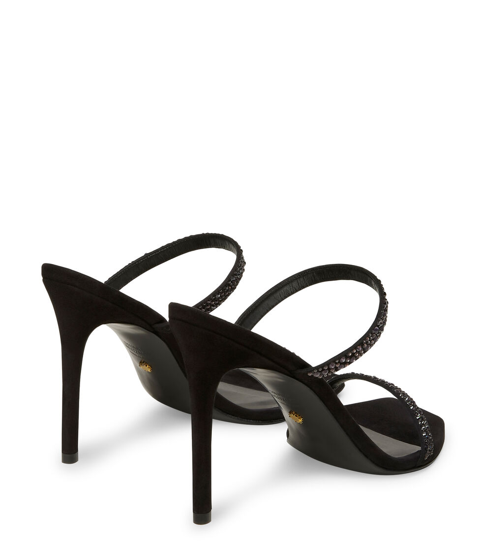 Stuart Weitzman ALEENA ROYALE 100 SLIDE BLACK/GRAPHITE SG932SUYMFP