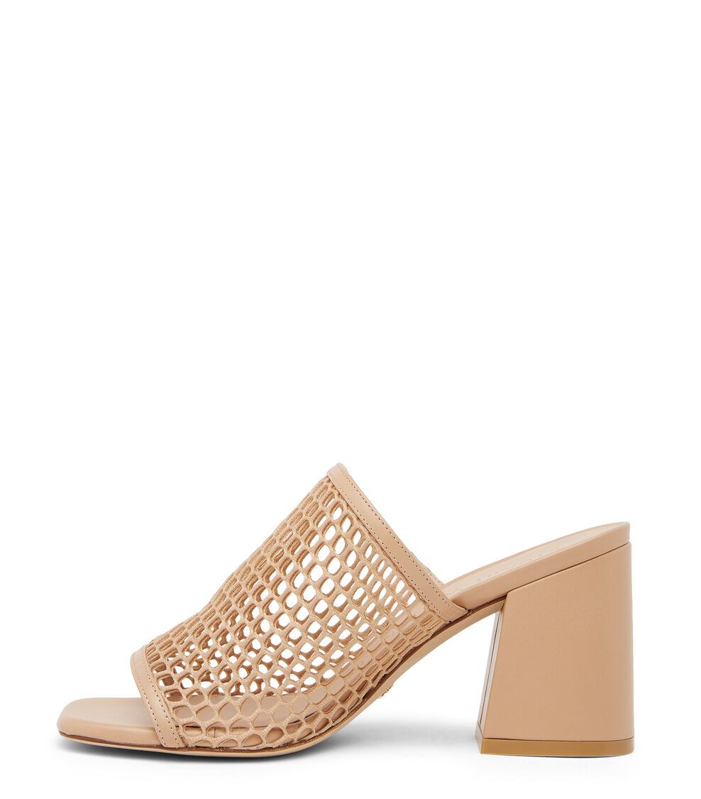 Stuart Weitzman CAYMAN 85 BLOCK SLIDE NATUR SE018OMSVMG