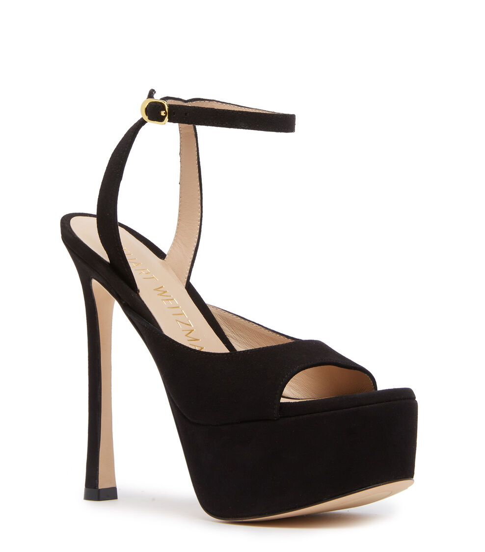 Stuart Weitzman TIA HOLLYWOOD SANDAL BLACK SB709SUEBLK