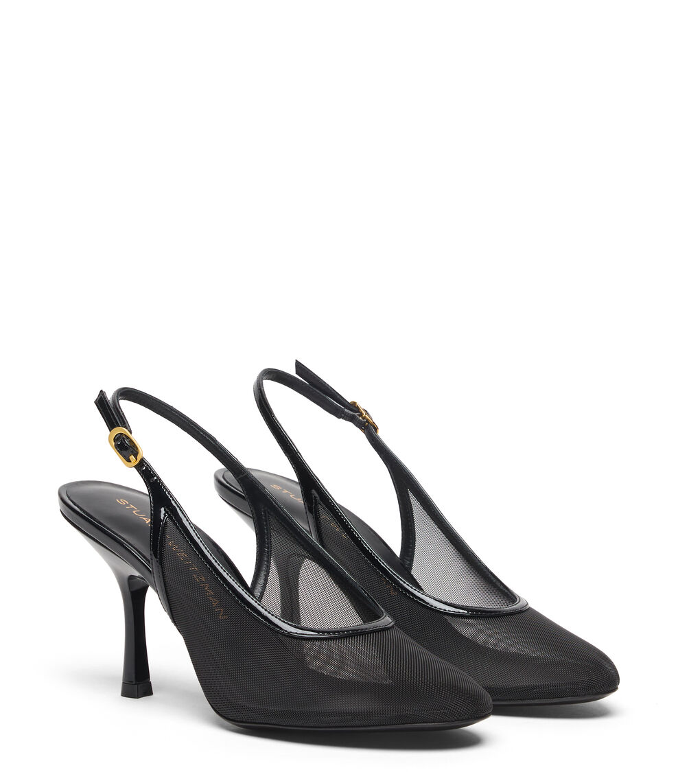 Stuart Weitzman BAREITALL SLINGBACK 85 BLACK SN773MHGBLK