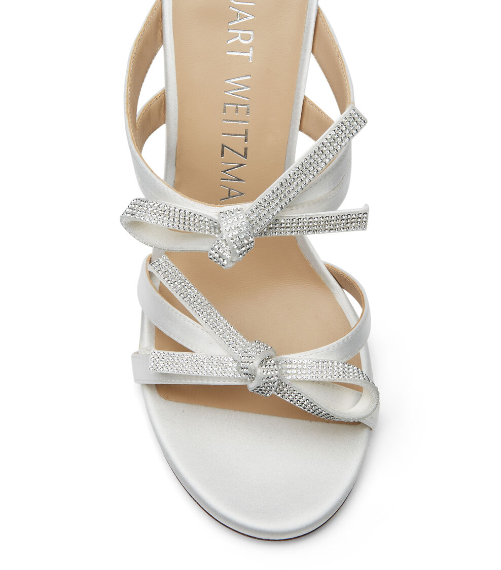Stuart Weitzman SW BOW 100 SLIDE WHITE SB587SANWHT