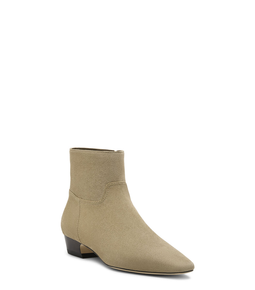 Stuart Weitzman STASSI ZIP BOOTIE GOLDEN OLIVE/MARRON VINO SN065SKDYPB