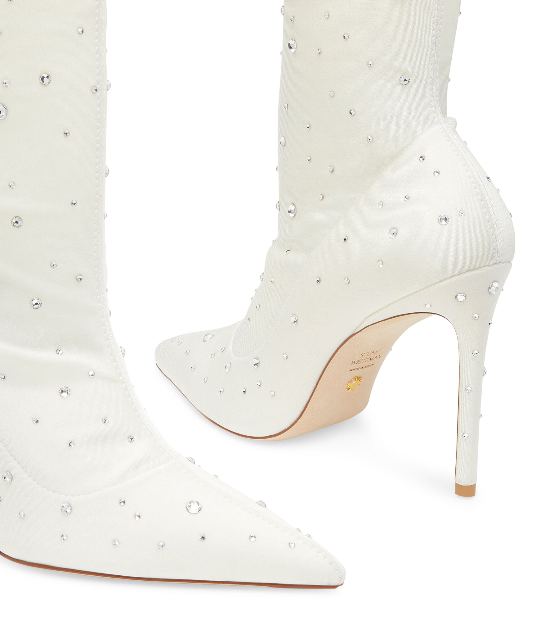 Stuart weitzman white booties hotsell