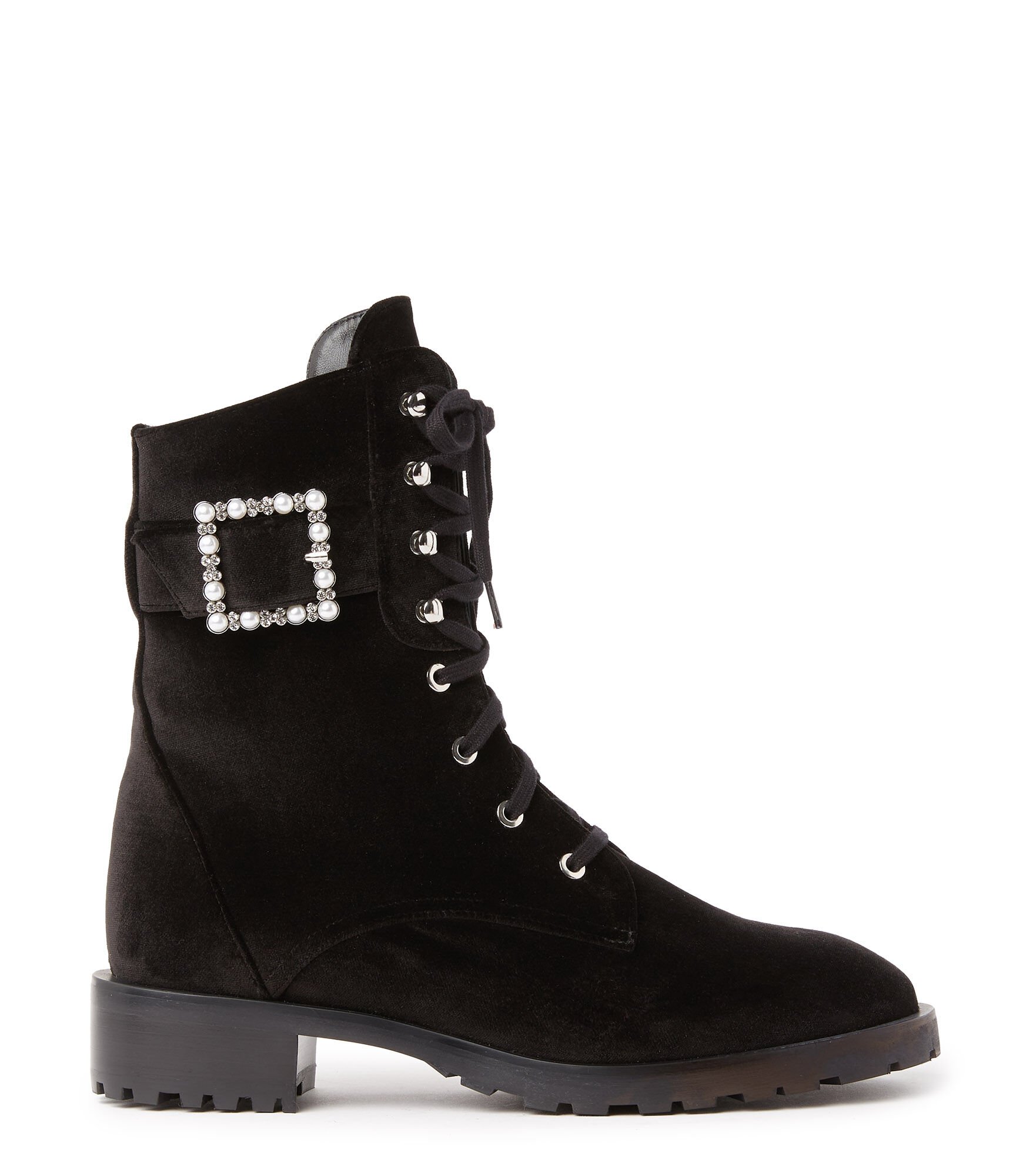 PEARL BUCKLE BOOTIE in Black for Women Stuart Weitzman